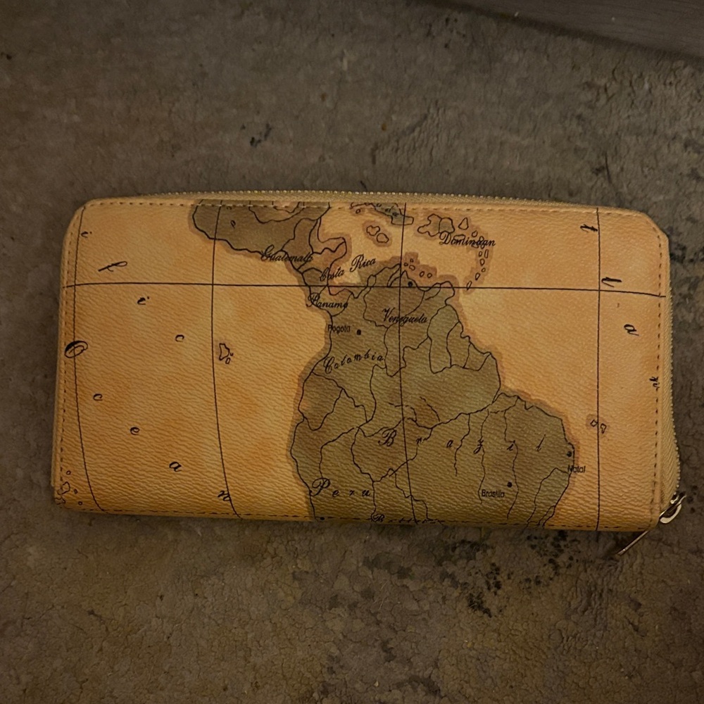 Map Print Tan Wallet